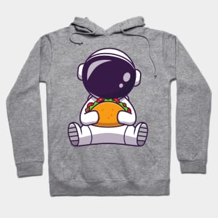 Astronaut Eating Taco Cartoon Hoodie